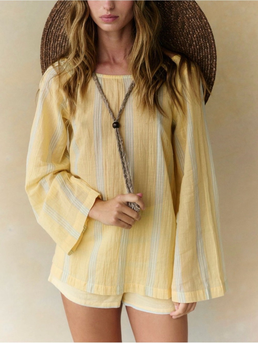 Free People Salt And Stripes Short Set Sz M